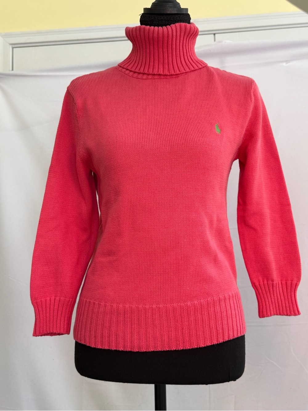 Ralph Lauren Pink Cotton Knit Turtleneck